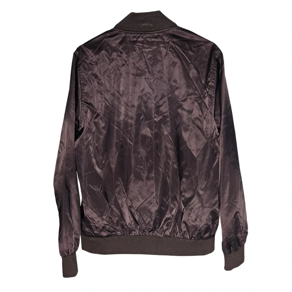 Obey Worldwide Mens Black Nylon Bomber Jacket Snap Front Small Streetwear Skater